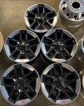 Five 2021 Jeep Wrangler Rubicon Factory 17" Wheels 9219 OEM Rims Sahara Black