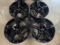 Four 2022 Corvette C8 Factory 19 20 Wheels OEM Gloss Black Rims 23404163 / 154